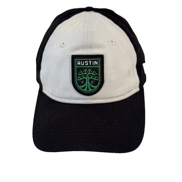 Austin FC Hat Cap Strap Back Black White MLS Soccer Womens New Era Tree Logo - Picture 1 of 4